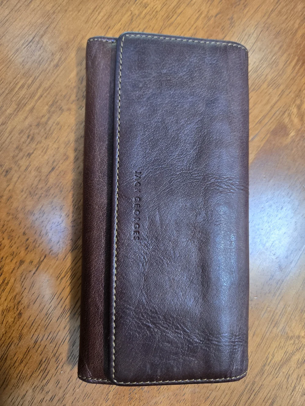 Jack Georges Dark Brown Full Grain 100% Leather RFID Protection Wallet